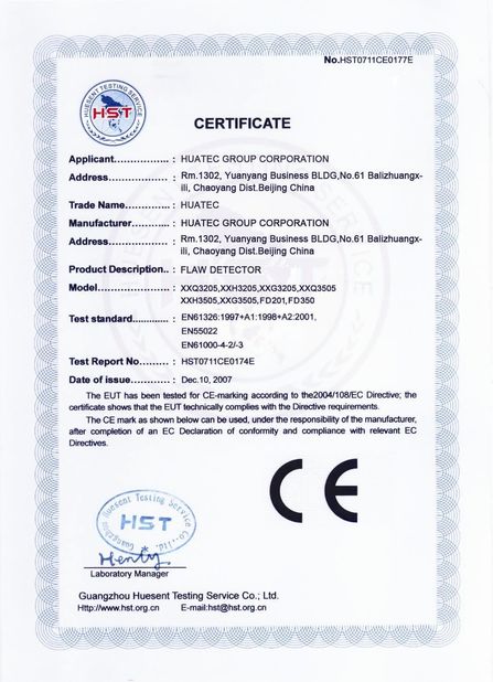 China HUATEC  GROUP  CORPORATION Certificaciones