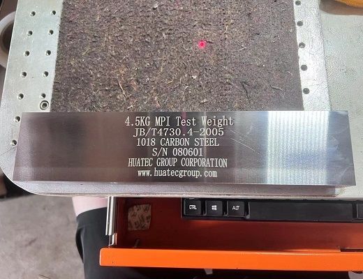 Accesorios para detector de fallas magnéticas por END Bloque de prueba de peso muerto N1