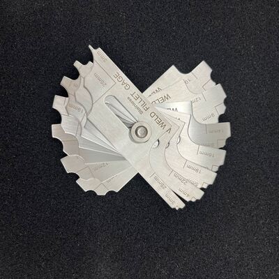 Calibrador de soldadura de filete tipo MG-11, escala dual métrica y en pulgadas