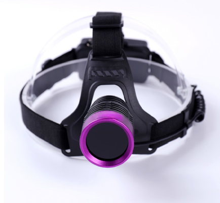 Tipo de casco Faros UV ajustables negros Inspección de partículas magnéticas fluorescentes y penetración