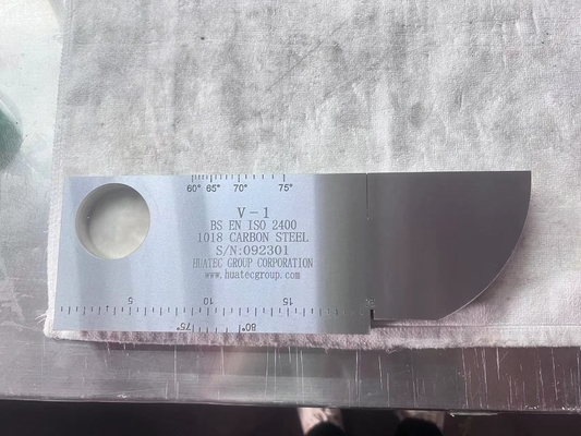Prueba holandesa del bloque de calibración IIW V1 de acero al carbono