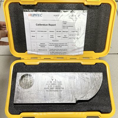 Bloque de calibración IIW V1 para ensayos no destructivos
