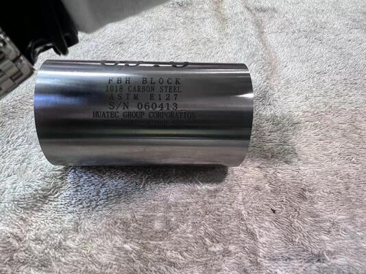 Conjunto de distancia y amplitud de área de 10 bloques de calibración de agujeros de fondo plano