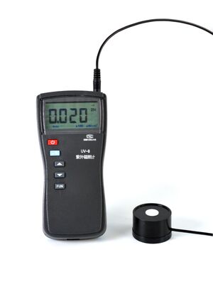 Medidor de intensidad de luz UV Industrial UV-B 0,1 ~ 200000μW/cm² UV254 UV297 sonda probador de irradiancia UV