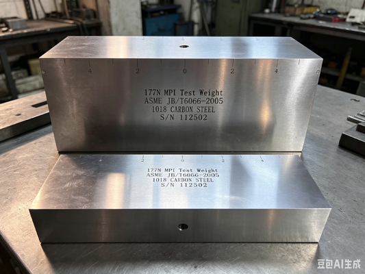 Peso de prueba 177N MPI Bloque de calibración de inspección de partículas magnéticas de acero al carbono 1018 Cumple con la muestra de prueba de fuerza de elevación de yugo magnético de CC ASME JB/T6066-2005