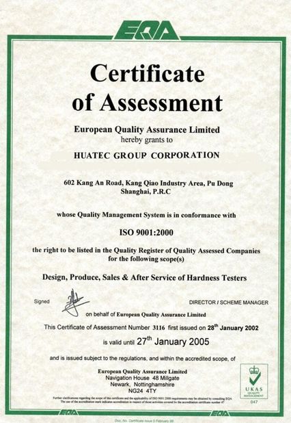 CHINA HUATEC  GROUP  CORPORATION Certificaciones